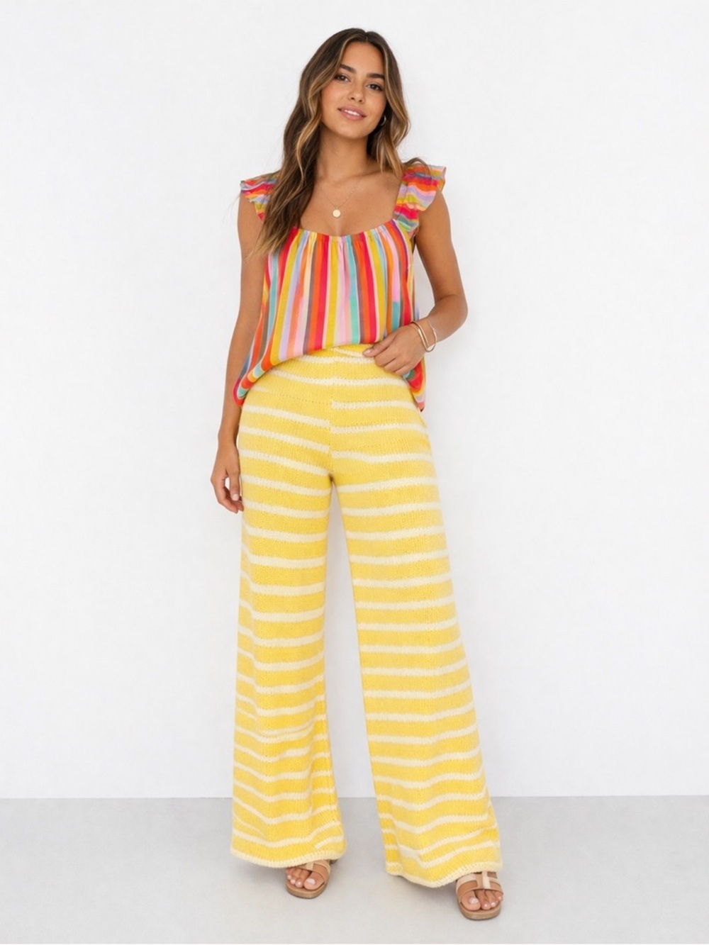 Zara Sunny Striped Wide Leg Pants